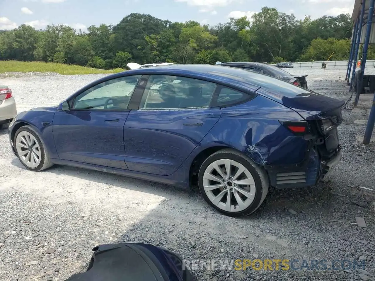 2 Photograph of a damaged car 5YJ3E1EB8NF188029 TESLA MODEL 3 2022