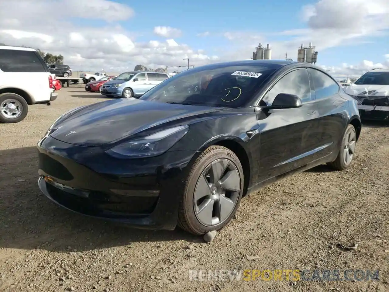 2 Photograph of a damaged car 5YJ3E1EB8NF200258 TESLA MODEL 3 2022