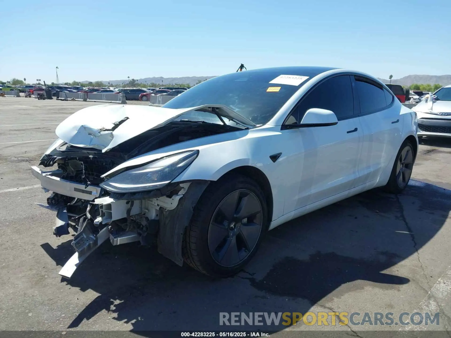 2 Photograph of a damaged car 5YJ3E1EB8NF228951 TESLA MODEL 3 2022