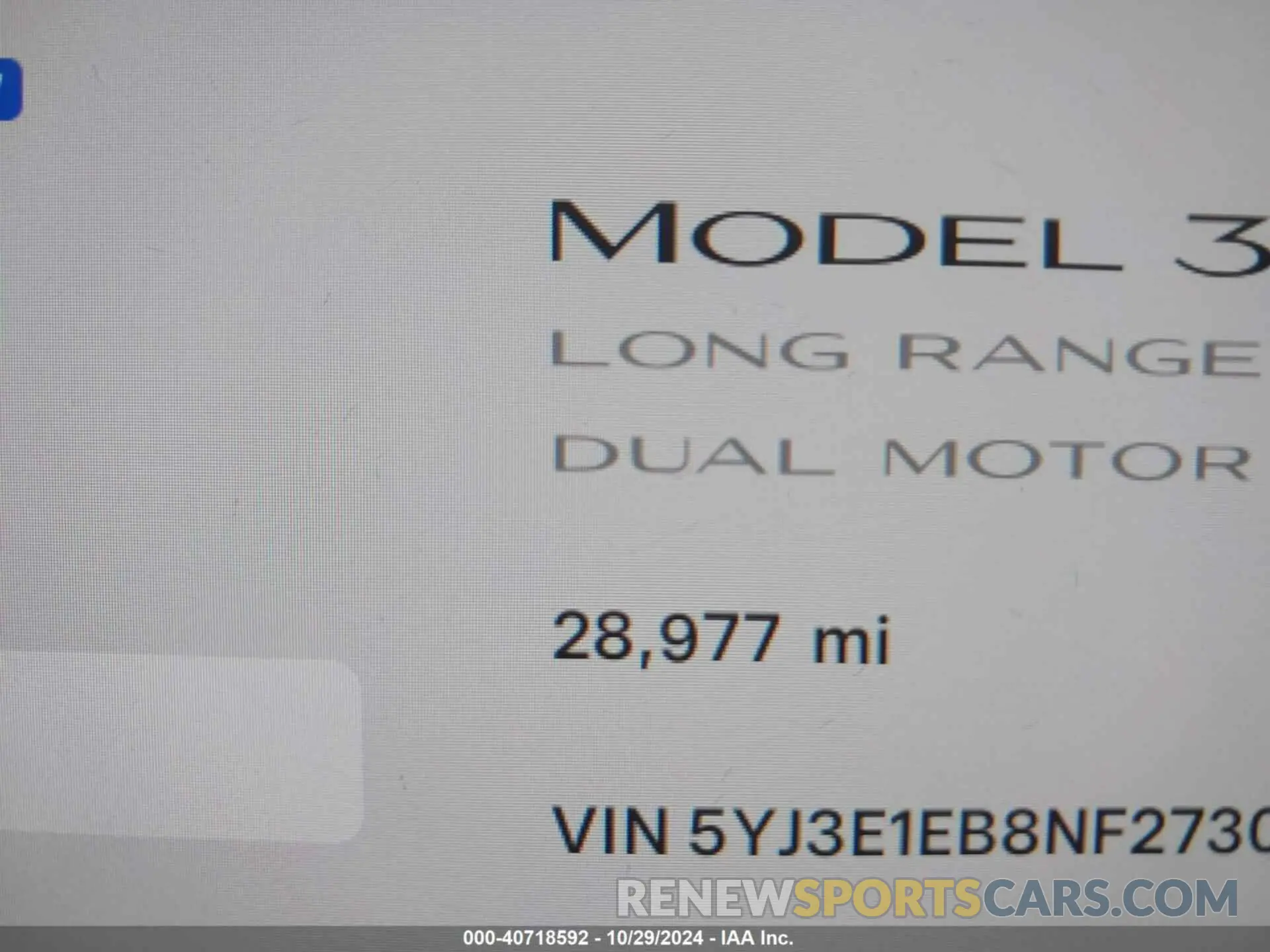 15 Photograph of a damaged car 5YJ3E1EB8NF273081 TESLA MODEL 3 2022