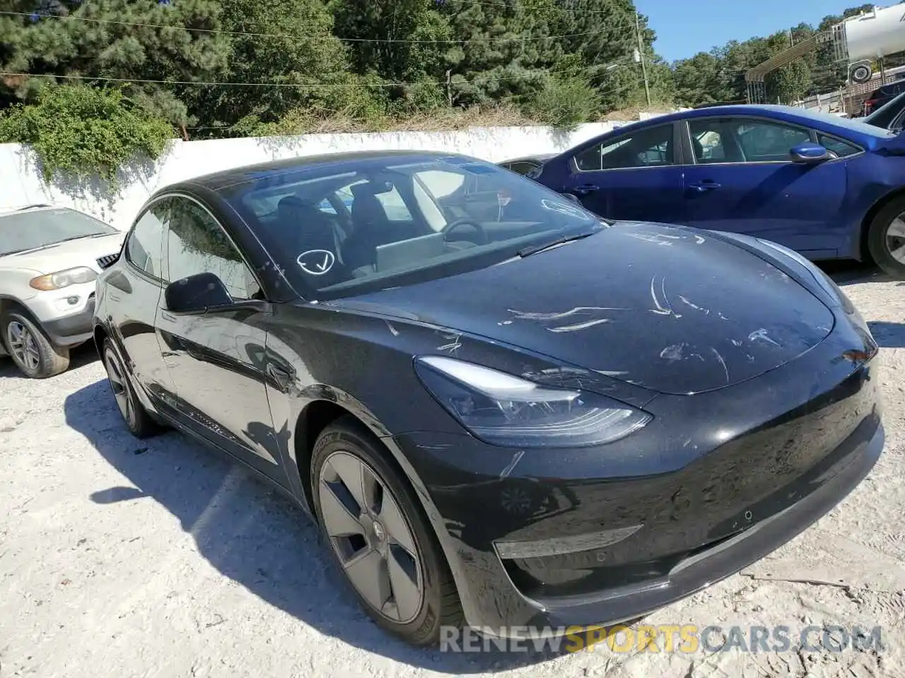 1 Photograph of a damaged car 5YJ3E1EB8NF286557 TESLA MODEL 3 2022