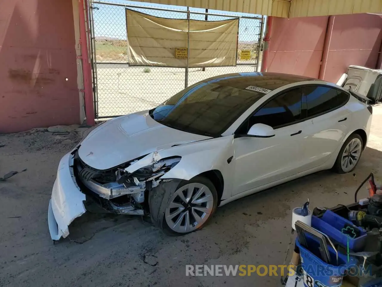 1 Photograph of a damaged car 5YJ3E1EB8NF297400 TESLA MODEL 3 2022