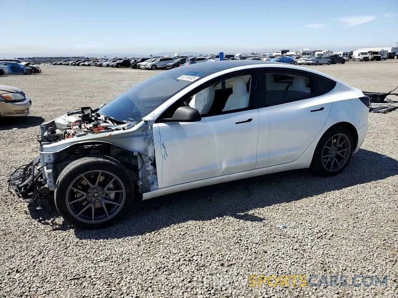 1 Photograph of a damaged car 5YJ3E1EB8NF340343 TESLA MODEL 3 2022
