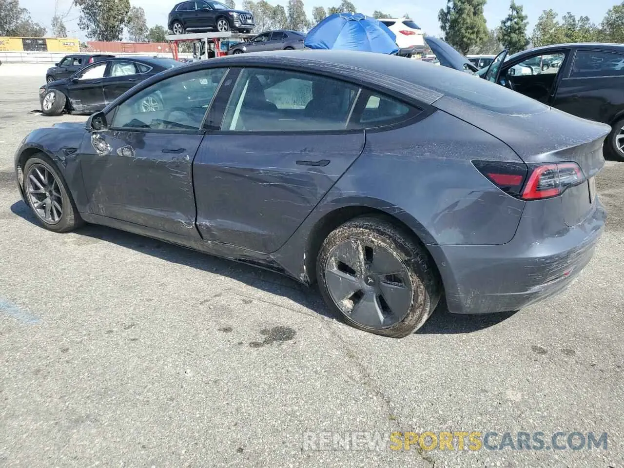 2 Photograph of a damaged car 5YJ3E1EB8NF341248 TESLA MODEL 3 2022