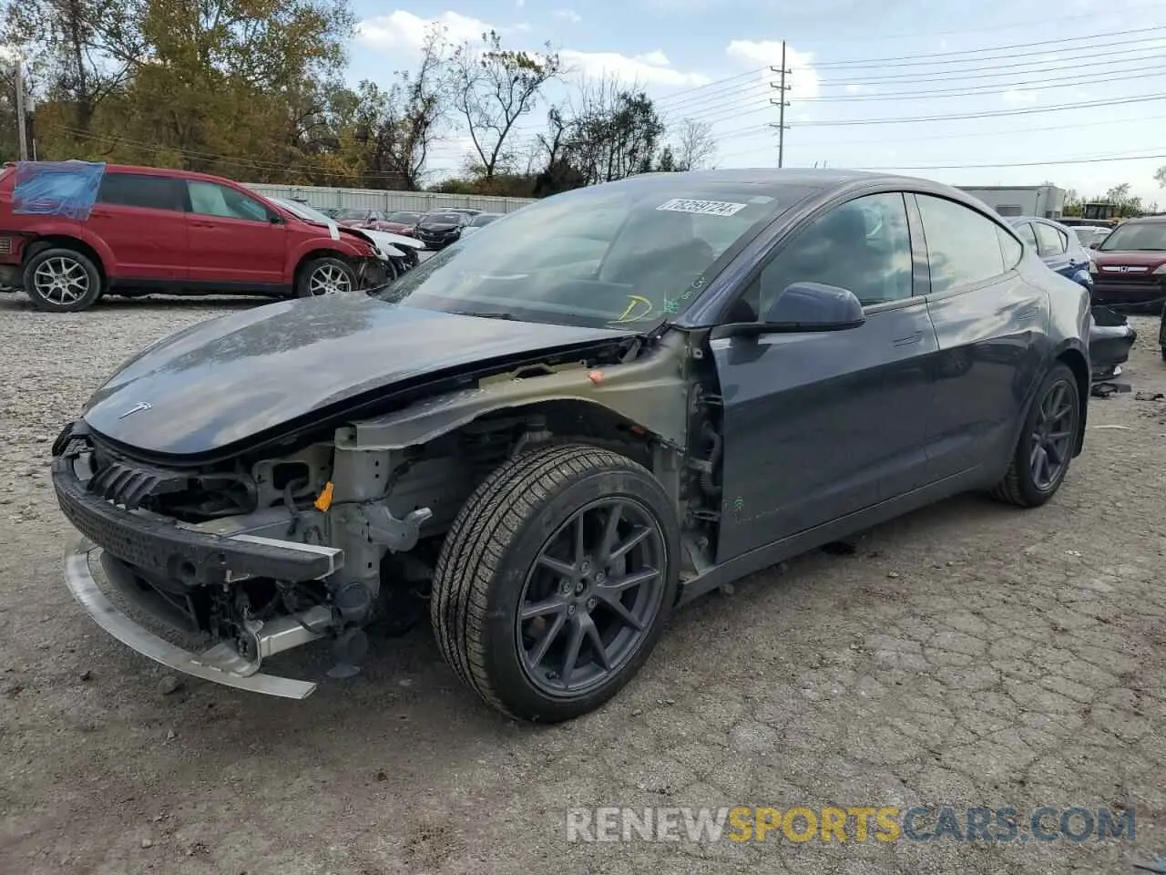 1 Photograph of a damaged car 5YJ3E1EB8NF344358 TESLA MODEL 3 2022
