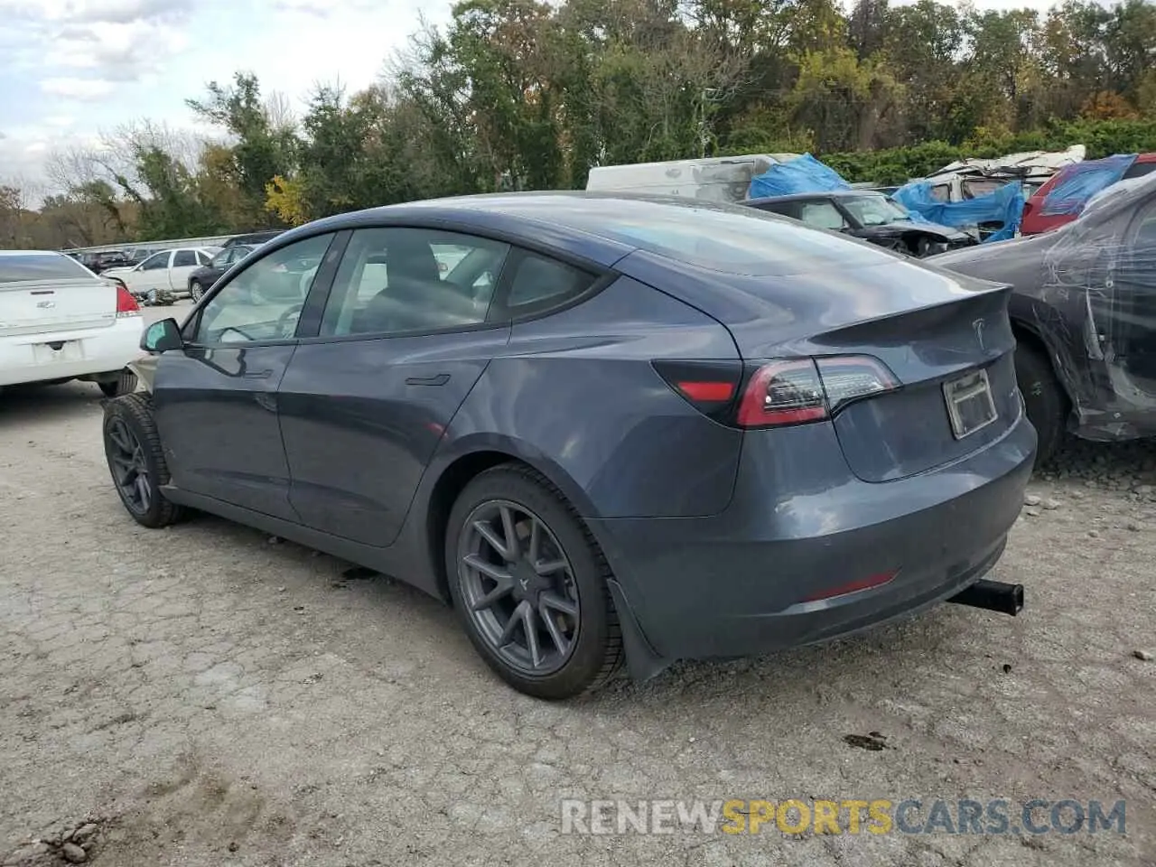 2 Photograph of a damaged car 5YJ3E1EB8NF344358 TESLA MODEL 3 2022