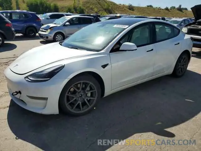 1 Photograph of a damaged car 5YJ3E1EB8NF346577 TESLA MODEL 3 2022