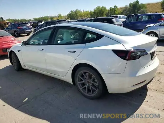2 Photograph of a damaged car 5YJ3E1EB8NF346577 TESLA MODEL 3 2022