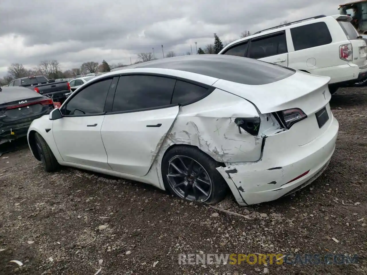 2 Photograph of a damaged car 5YJ3E1EB8NF354131 TESLA MODEL 3 2022