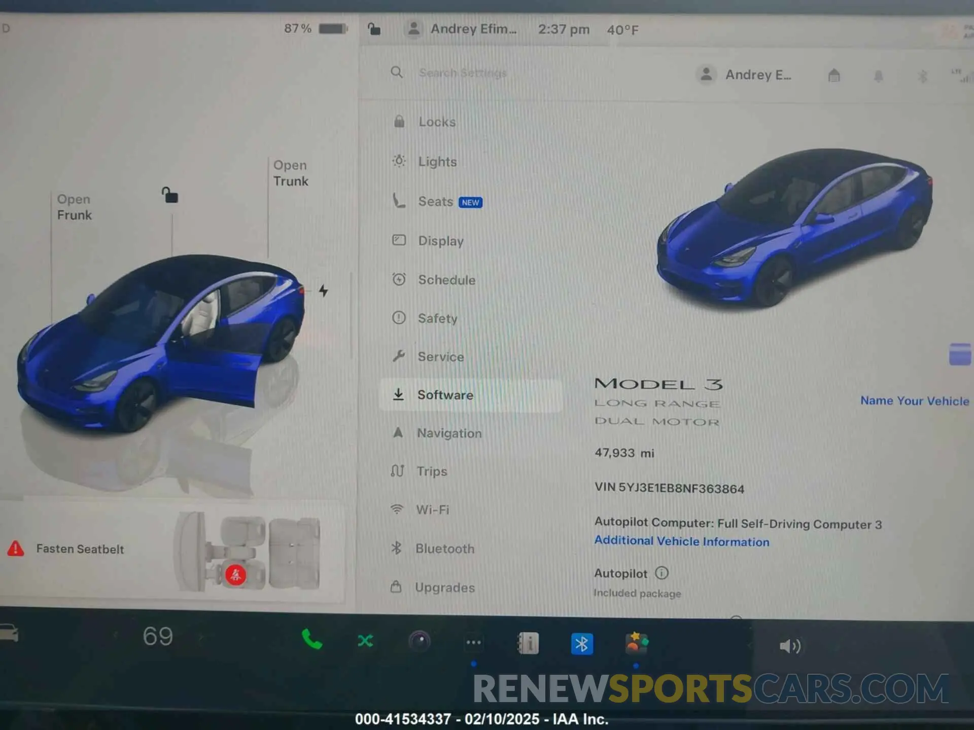 7 Photograph of a damaged car 5YJ3E1EB8NF363864 TESLA MODEL 3 2022