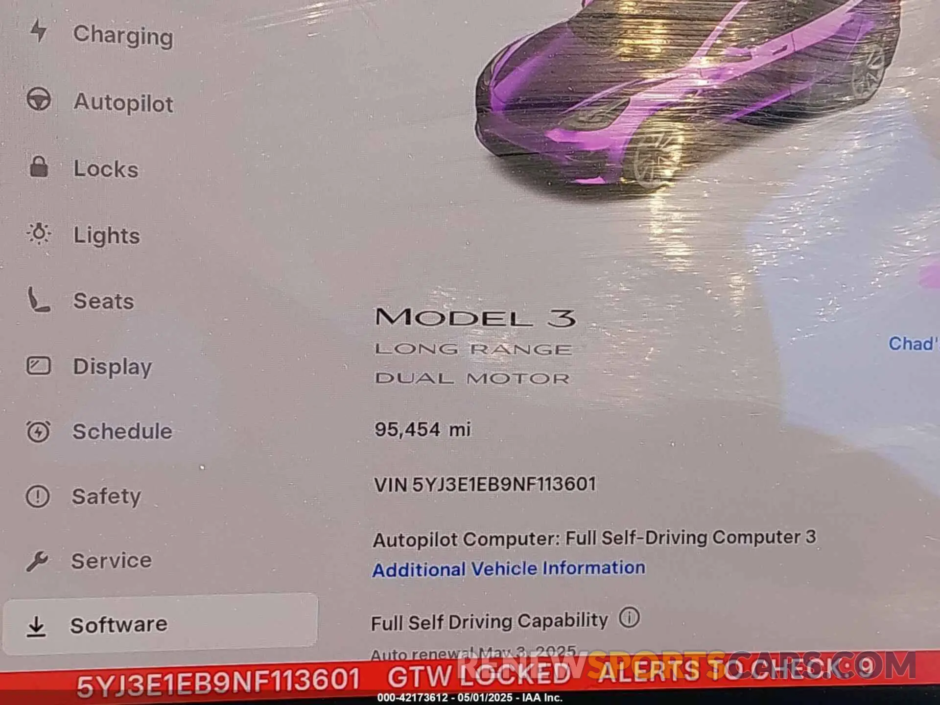 15 Photograph of a damaged car 5YJ3E1EB9NF113601 TESLA MODEL 3 2022