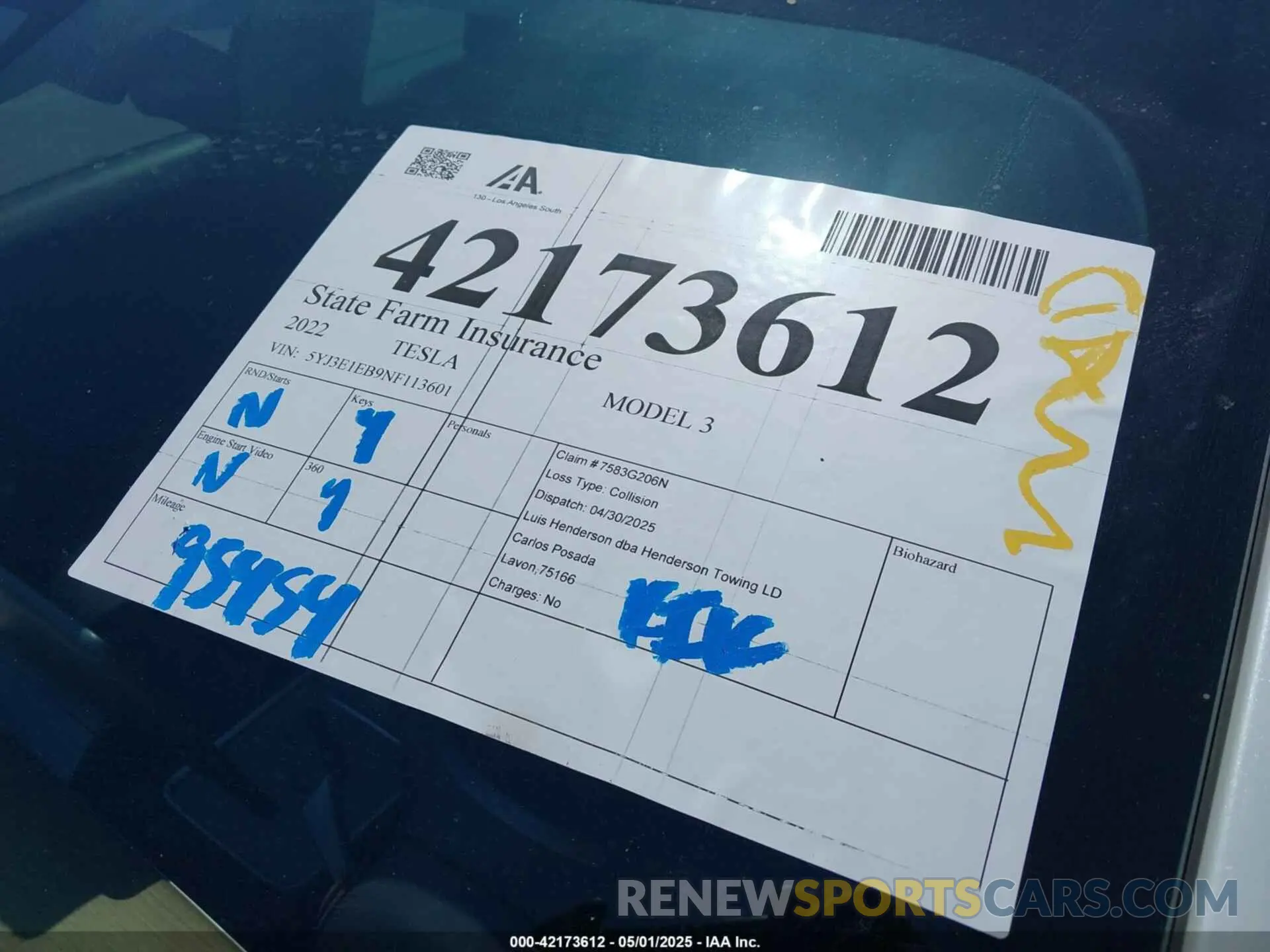 19 Photograph of a damaged car 5YJ3E1EB9NF113601 TESLA MODEL 3 2022