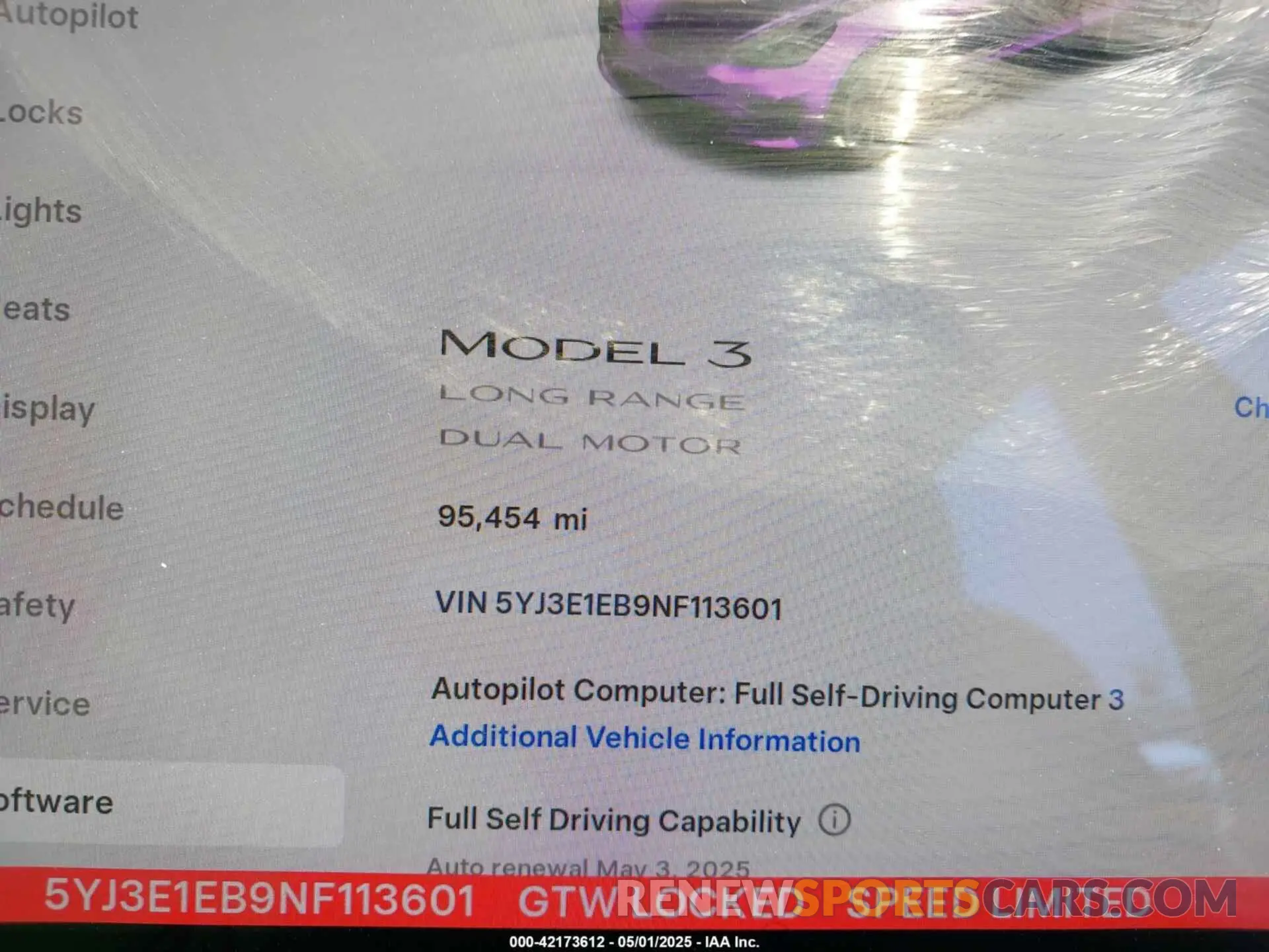 7 Photograph of a damaged car 5YJ3E1EB9NF113601 TESLA MODEL 3 2022