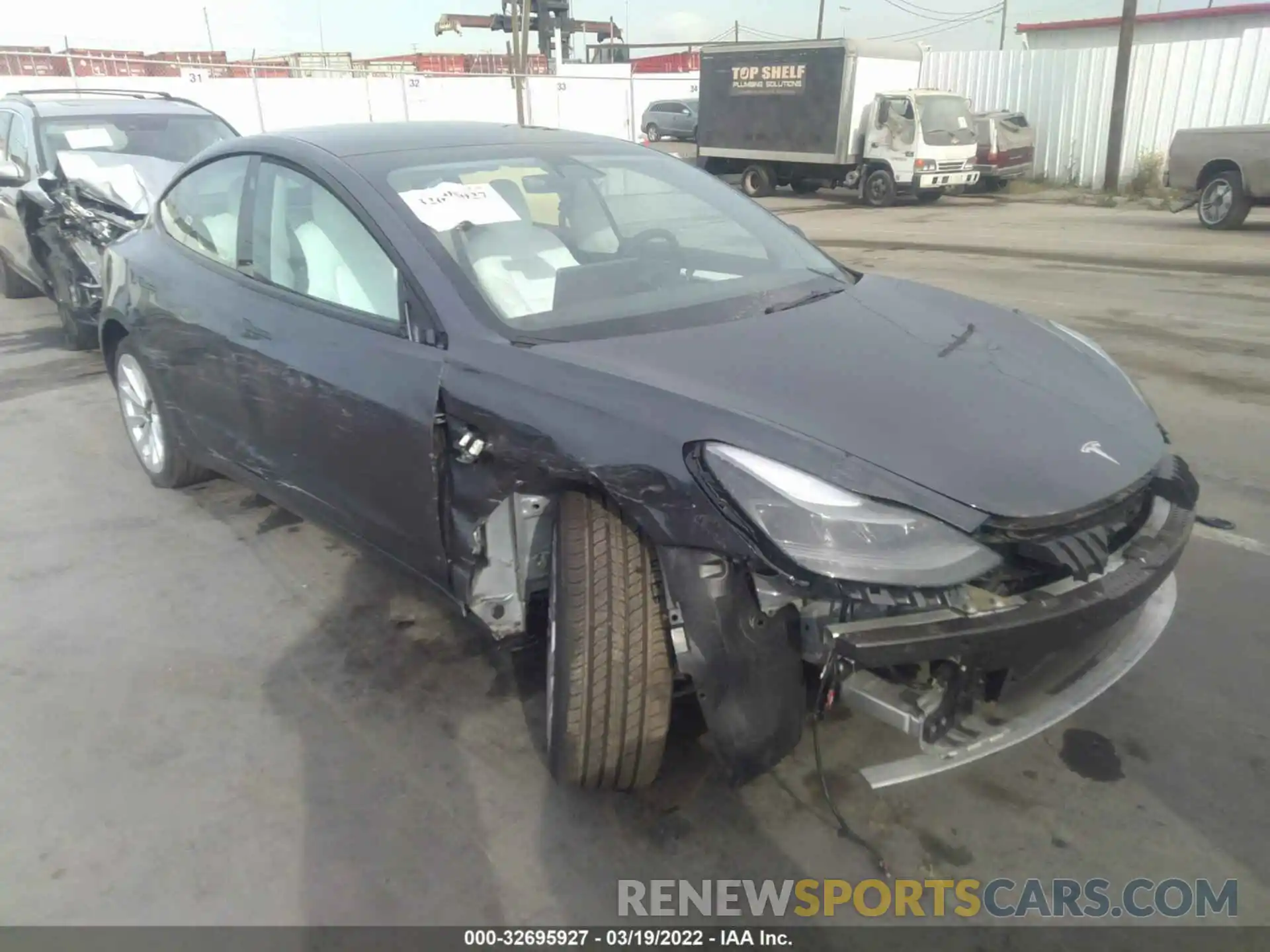 1 Photograph of a damaged car 5YJ3E1EB9NF136232 TESLA MODEL 3 2022