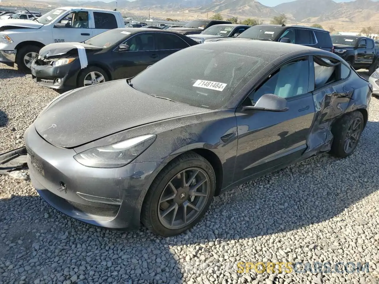 1 Photograph of a damaged car 5YJ3E1EB9NF158876 TESLA MODEL 3 2022