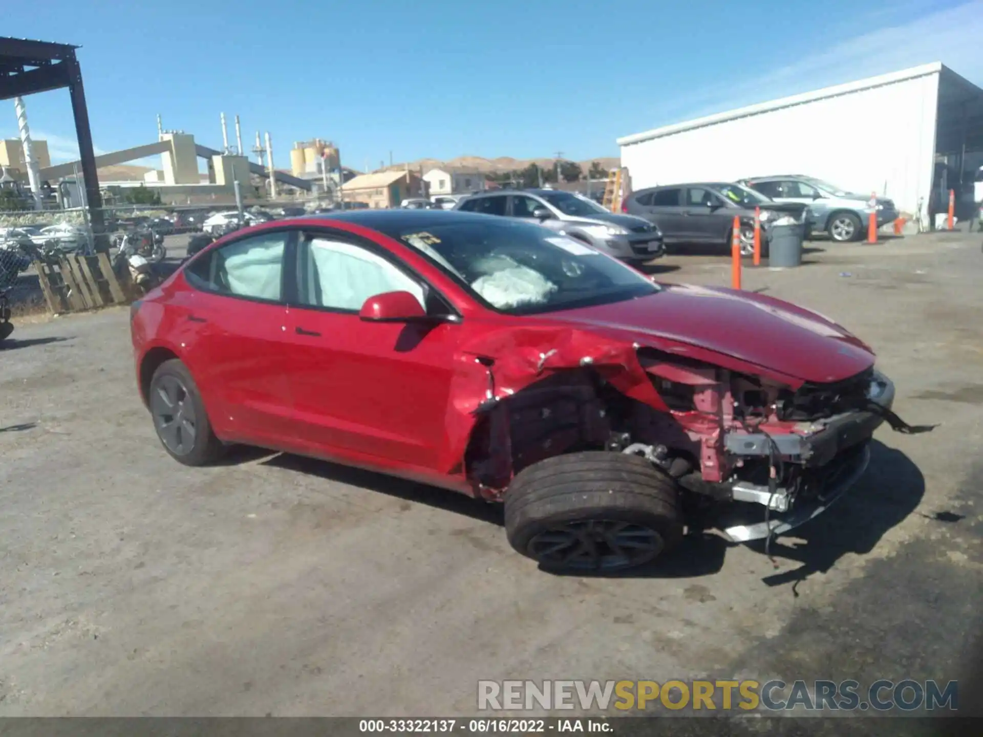 1 Photograph of a damaged car 5YJ3E1EB9NF167982 TESLA MODEL 3 2022