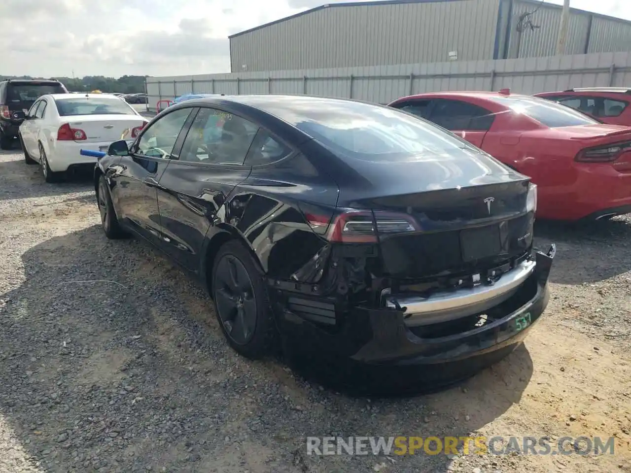 3 Photograph of a damaged car 5YJ3E1EB9NF185527 TESLA MODEL 3 2022