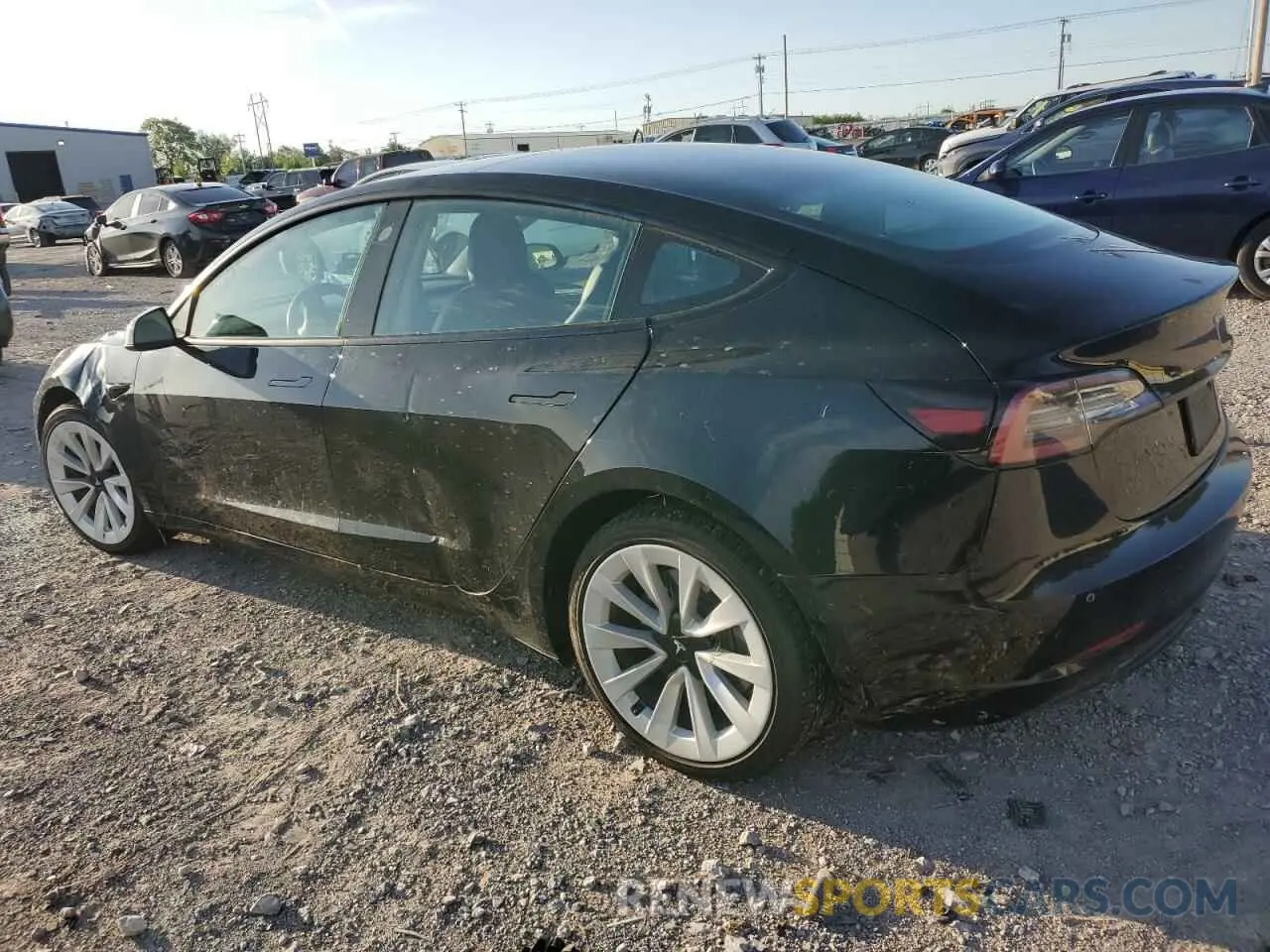2 Photograph of a damaged car 5YJ3E1EB9NF189805 TESLA MODEL 3 2022