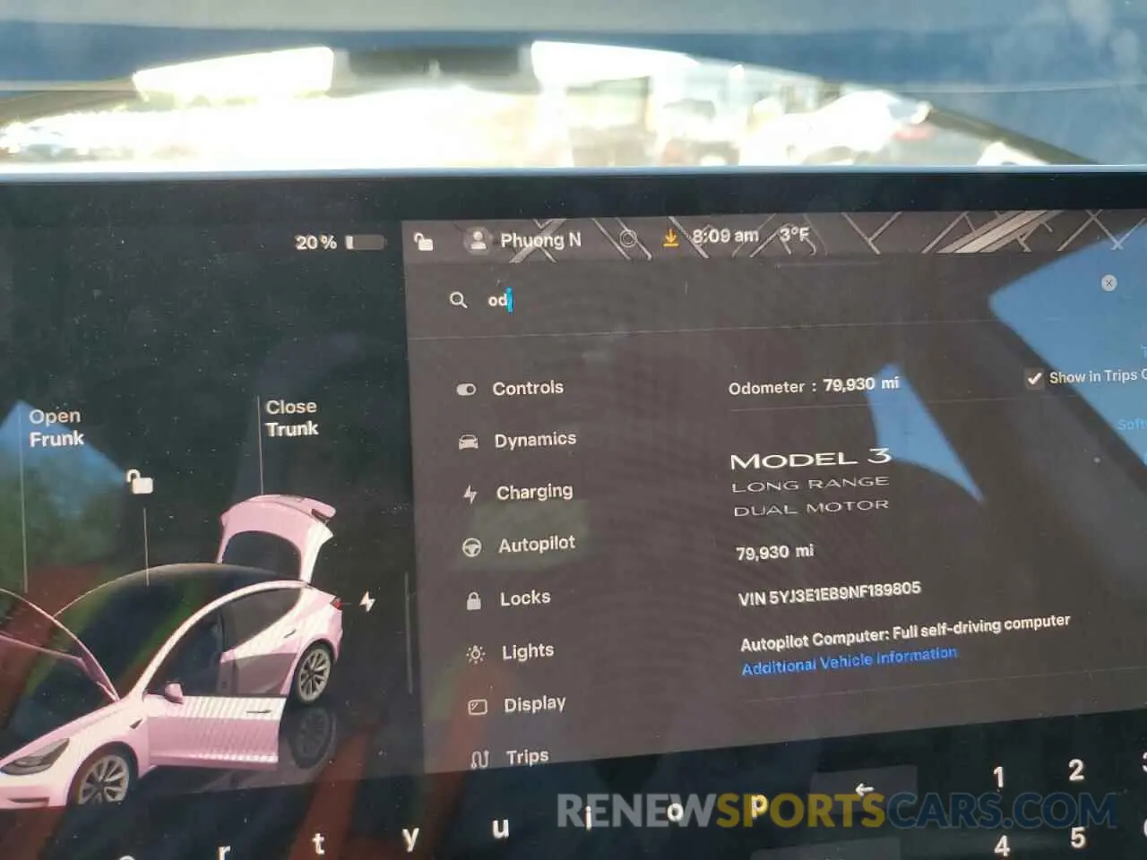 9 Photograph of a damaged car 5YJ3E1EB9NF189805 TESLA MODEL 3 2022