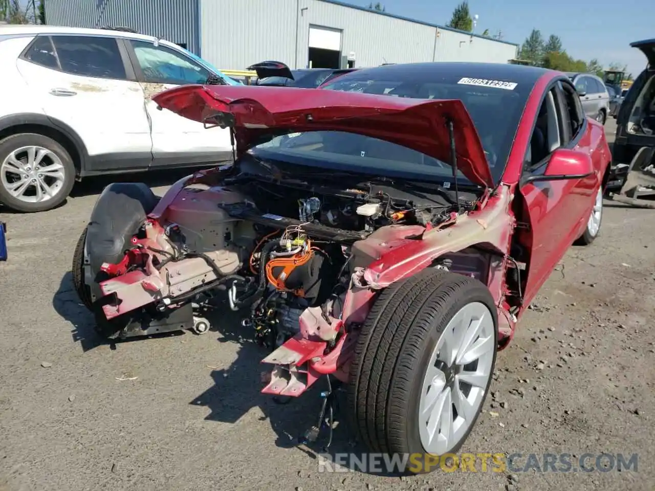 2 Photograph of a damaged car 5YJ3E1EB9NF192512 TESLA MODEL 3 2022