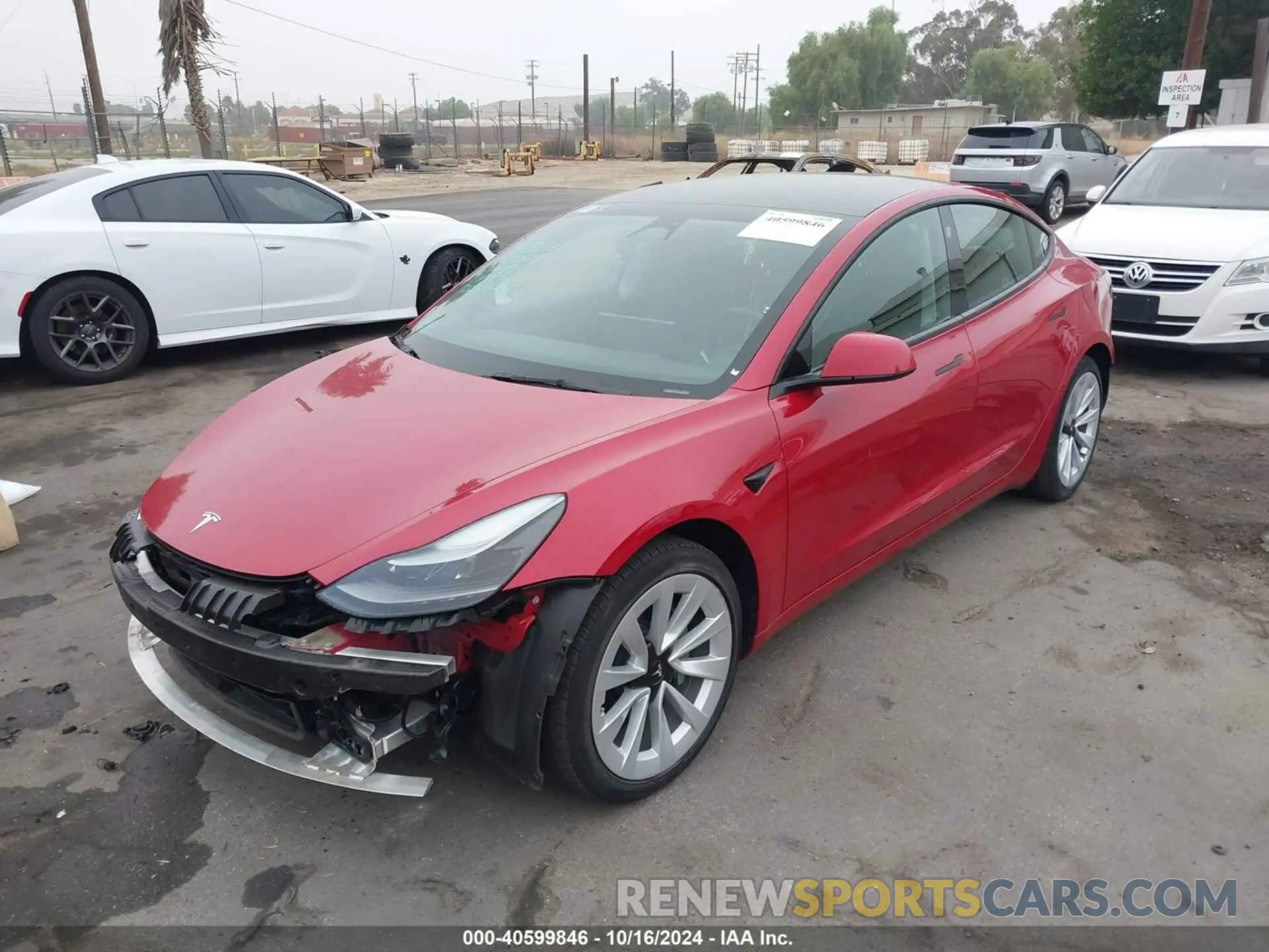 2 Photograph of a damaged car 5YJ3E1EB9NF192560 TESLA MODEL 3 2022