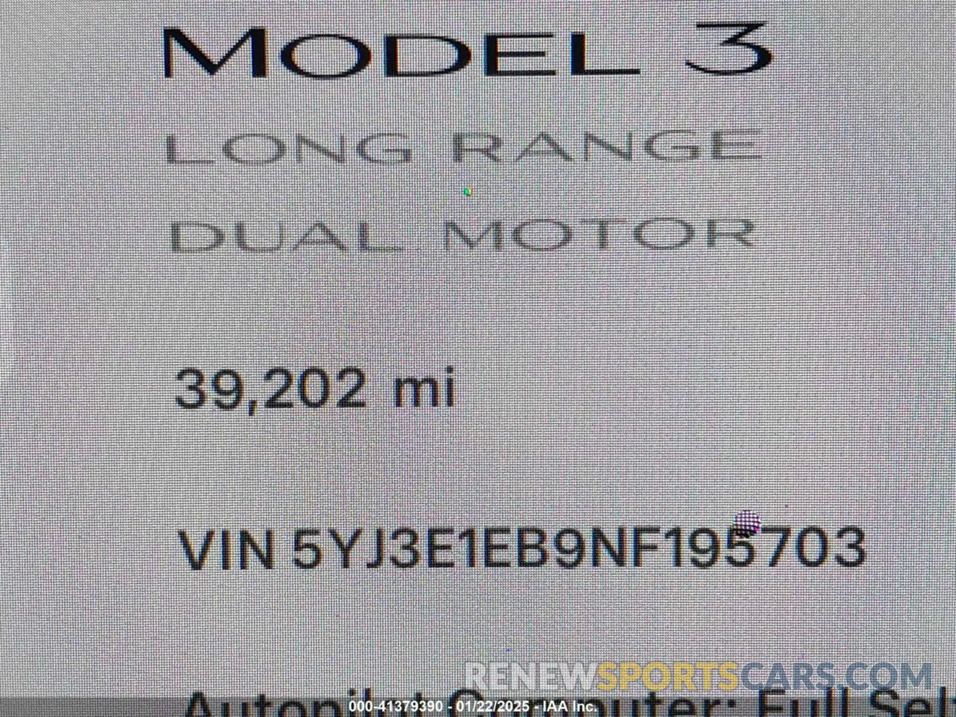 16 Photograph of a damaged car 5YJ3E1EB9NF195703 TESLA MODEL 3 2022