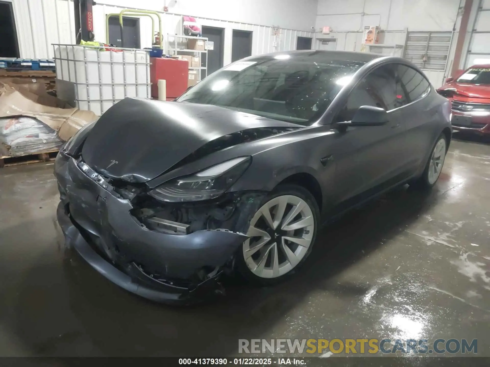 2 Photograph of a damaged car 5YJ3E1EB9NF195703 TESLA MODEL 3 2022