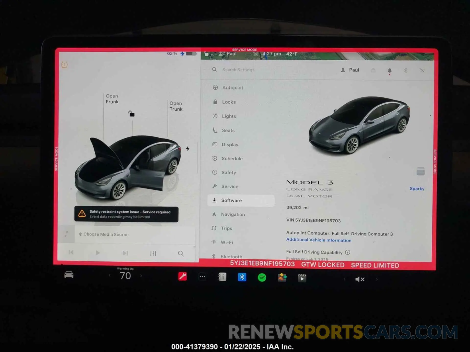 7 Photograph of a damaged car 5YJ3E1EB9NF195703 TESLA MODEL 3 2022