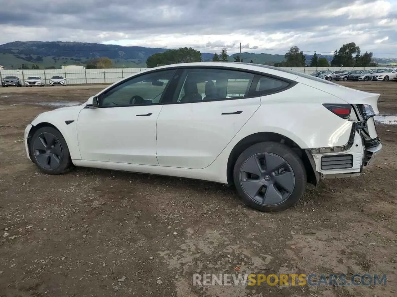 2 Photograph of a damaged car 5YJ3E1EB9NF207364 TESLA MODEL 3 2022