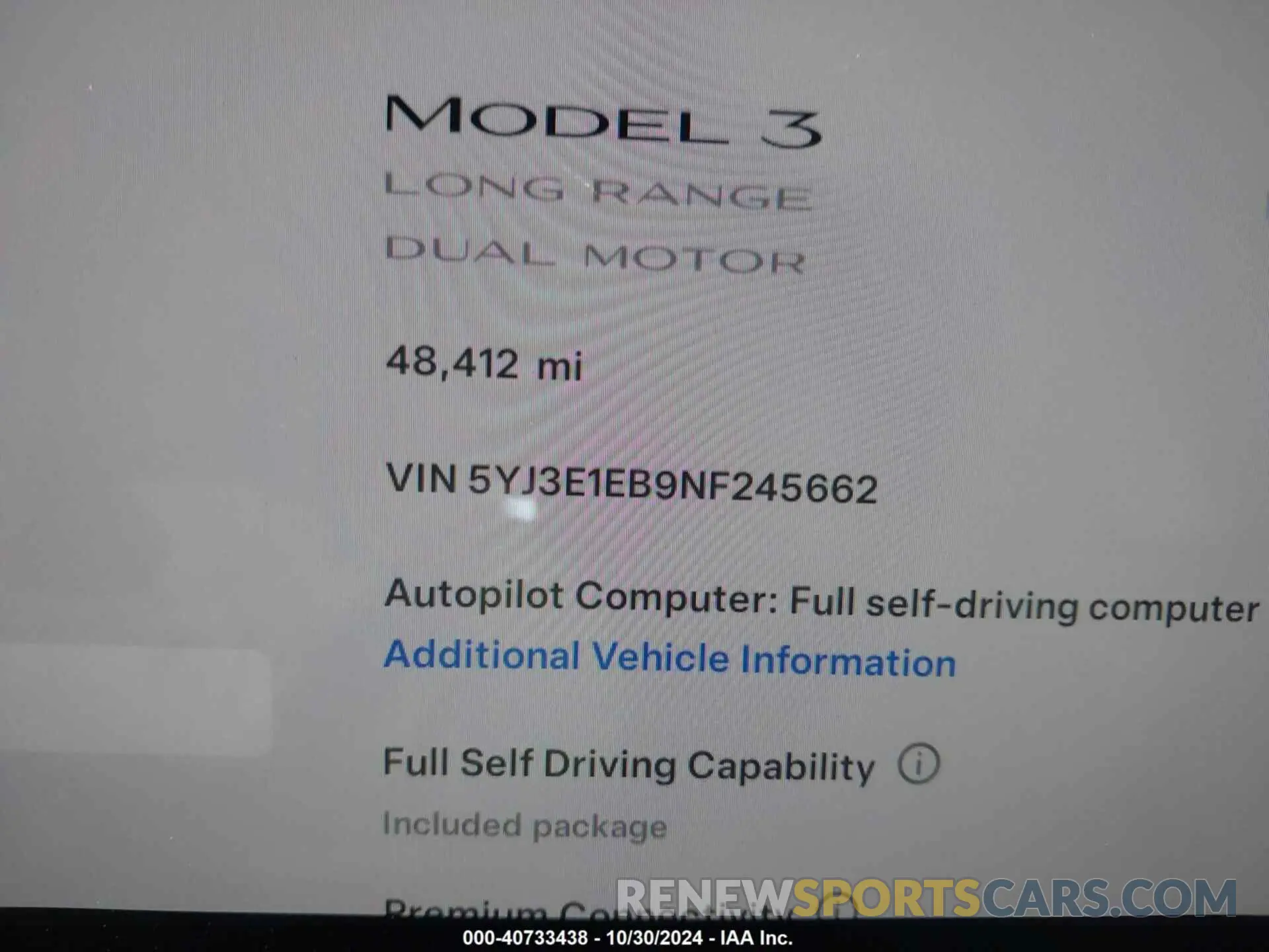 14 Photograph of a damaged car 5YJ3E1EB9NF245662 TESLA MODEL 3 2022
