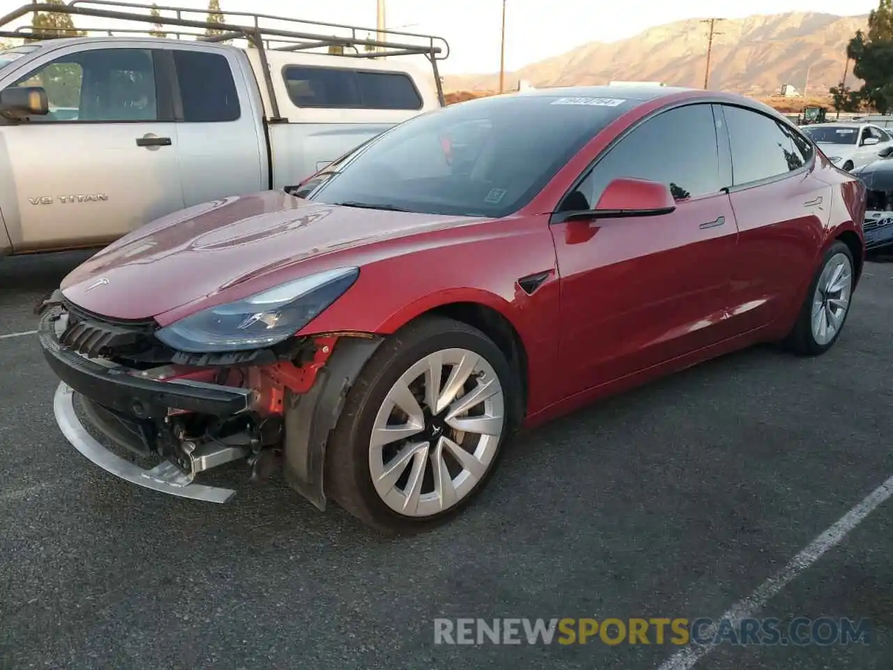 1 Photograph of a damaged car 5YJ3E1EB9NF276863 TESLA MODEL 3 2022