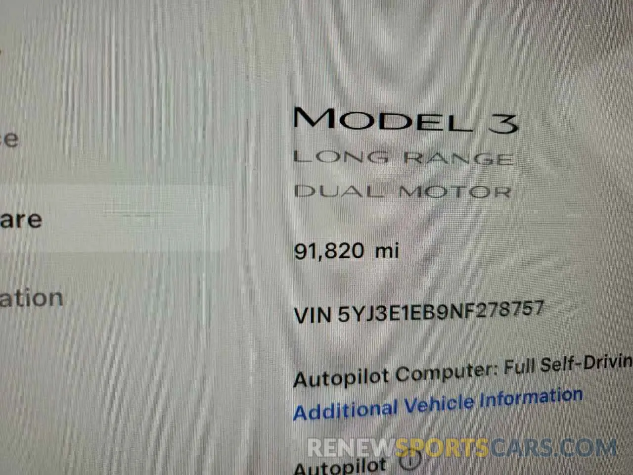 9 Photograph of a damaged car 5YJ3E1EB9NF278757 TESLA MODEL 3 2022
