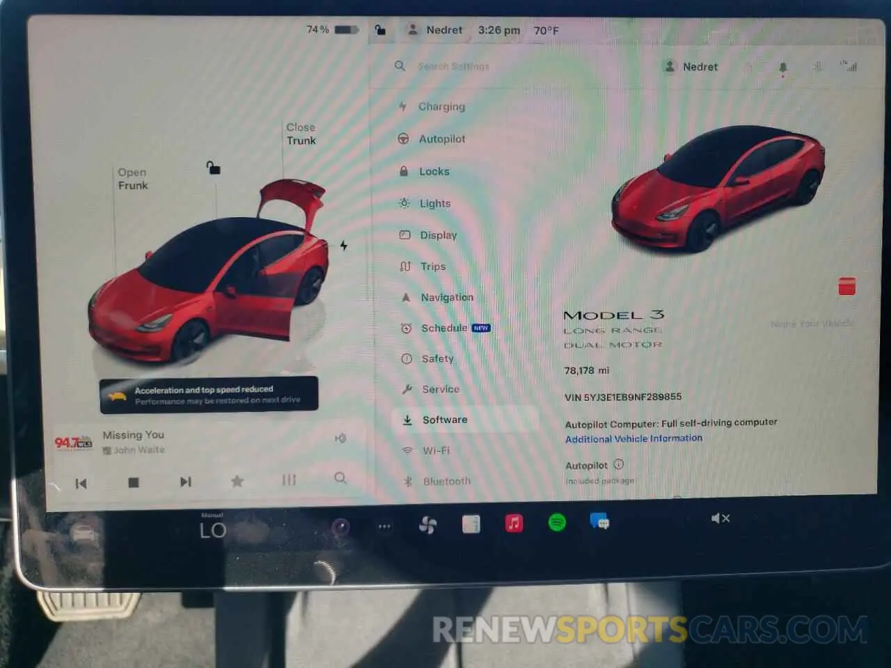 9 Photograph of a damaged car 5YJ3E1EB9NF289855 TESLA MODEL 3 2022