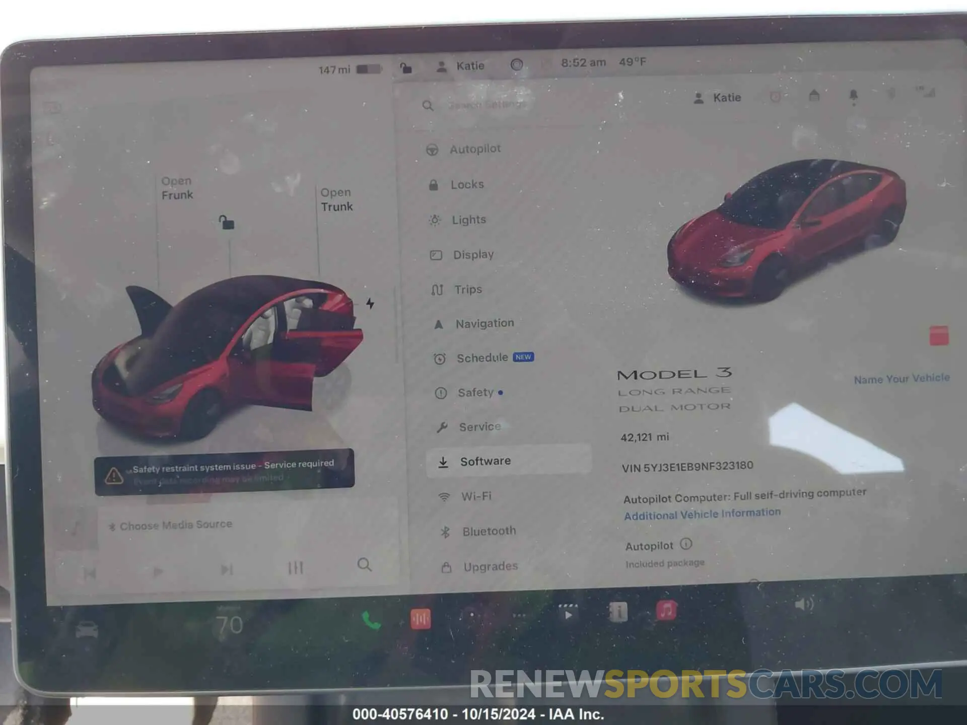 7 Photograph of a damaged car 5YJ3E1EB9NF323180 TESLA MODEL 3 2022