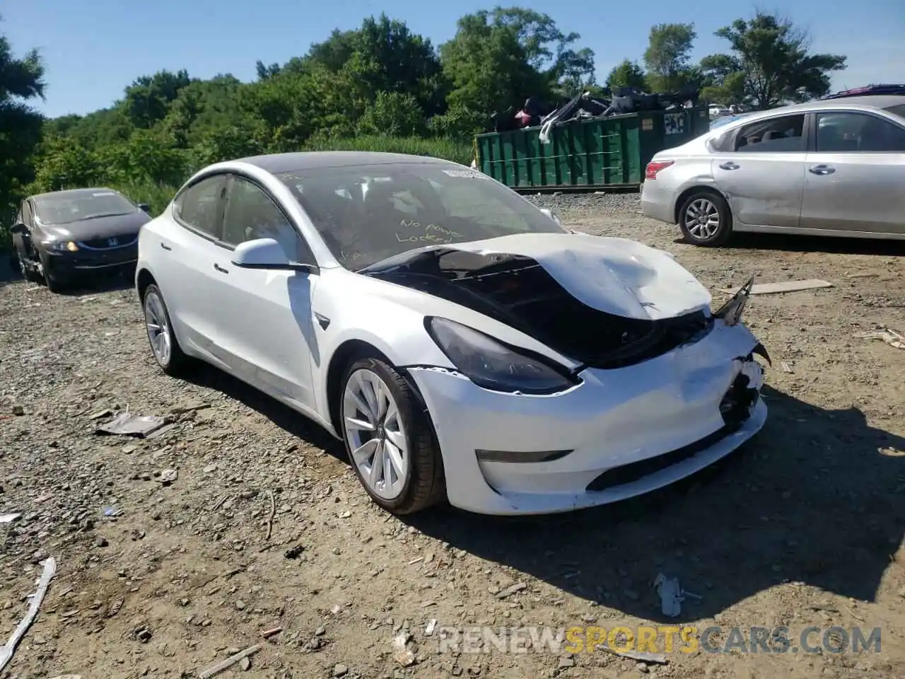 1 Photograph of a damaged car 5YJ3E1EBXNF112215 TESLA MODEL 3 2022