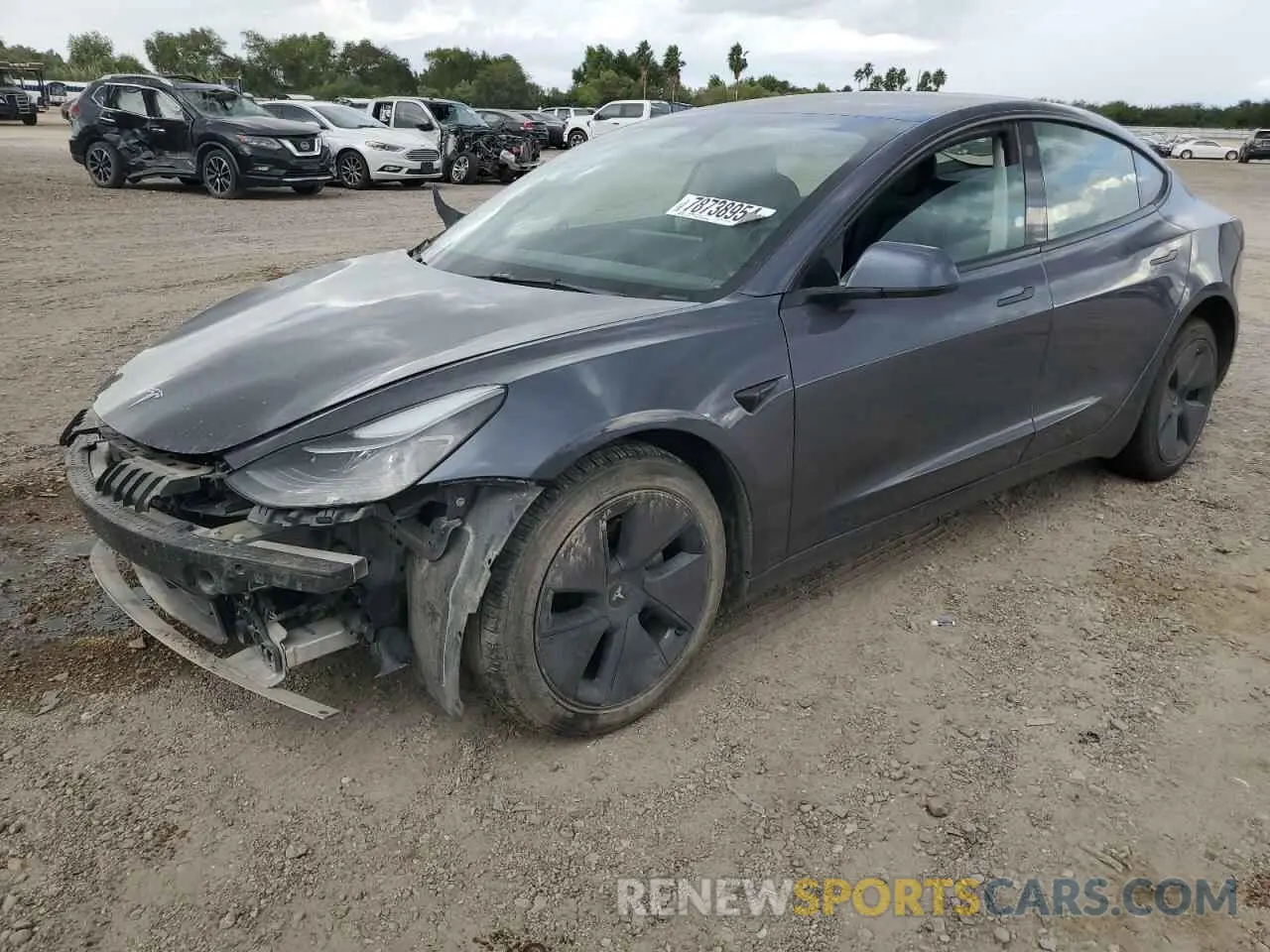1 Photograph of a damaged car 5YJ3E1EBXNF125546 TESLA MODEL 3 2022