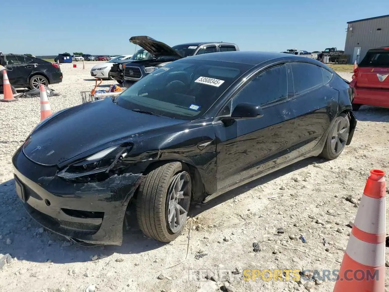1 Photograph of a damaged car 5YJ3E1EBXNF132416 TESLA MODEL 3 2022