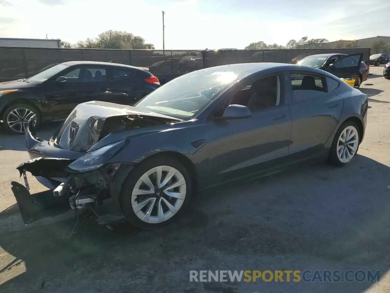 1 Photograph of a damaged car 5YJ3E1EBXNF145554 TESLA MODEL 3 2022
