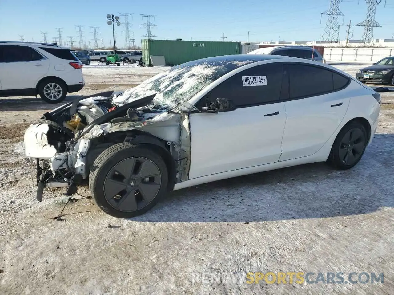 1 Photograph of a damaged car 5YJ3E1EBXNF153346 TESLA MODEL 3 2022