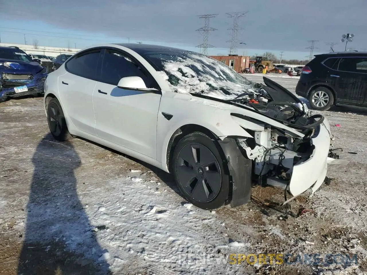 4 Photograph of a damaged car 5YJ3E1EBXNF153346 TESLA MODEL 3 2022