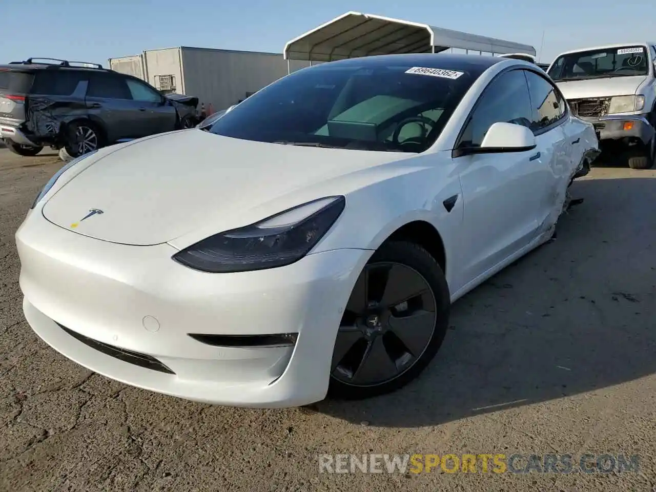 1 Photograph of a damaged car 5YJ3E1EBXNF153654 TESLA MODEL 3 2022