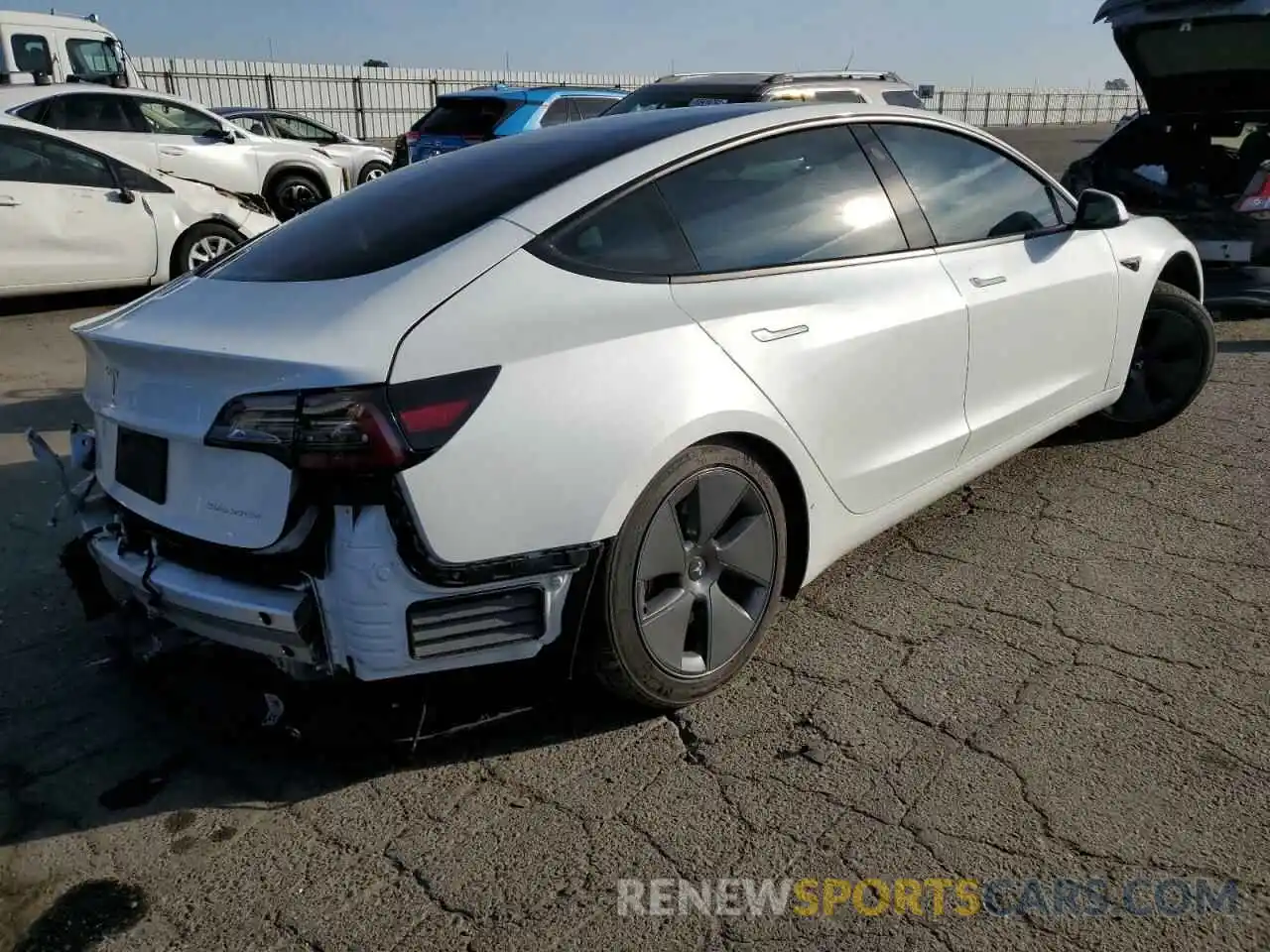 3 Photograph of a damaged car 5YJ3E1EBXNF153654 TESLA MODEL 3 2022