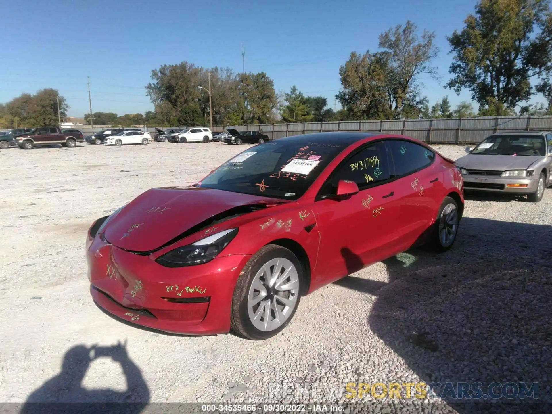 2 Photograph of a damaged car 5YJ3E1EBXNF154853 TESLA MODEL 3 2022