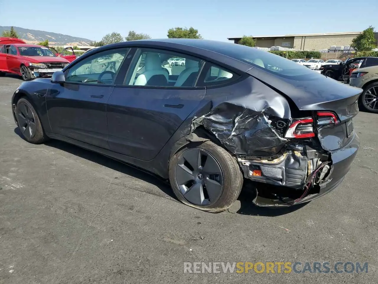 2 Photograph of a damaged car 5YJ3E1EBXNF155050 TESLA MODEL 3 2022