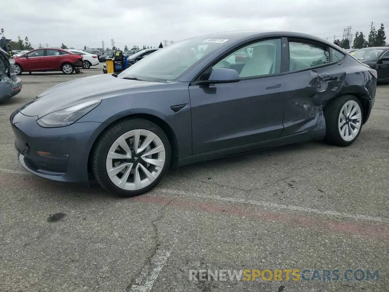 1 Photograph of a damaged car 5YJ3E1EBXNF166128 TESLA MODEL 3 2022