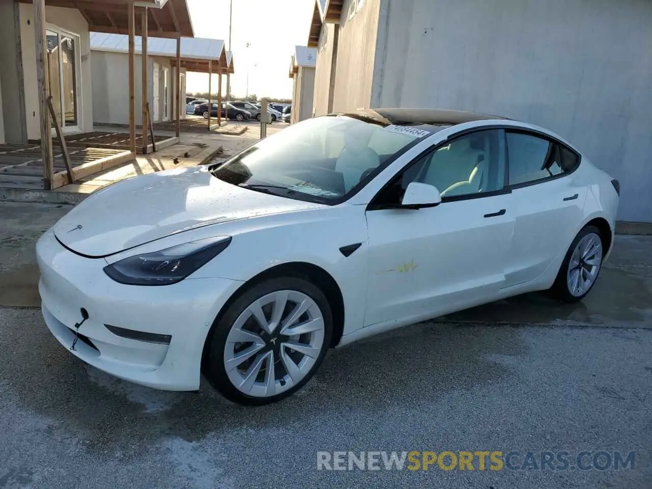1 Photograph of a damaged car 5YJ3E1EBXNF181454 TESLA MODEL 3 2022