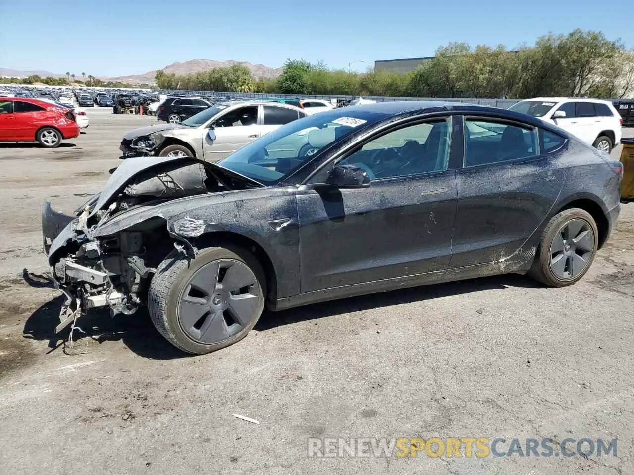 1 Photograph of a damaged car 5YJ3E1EBXNF186458 TESLA MODEL 3 2022