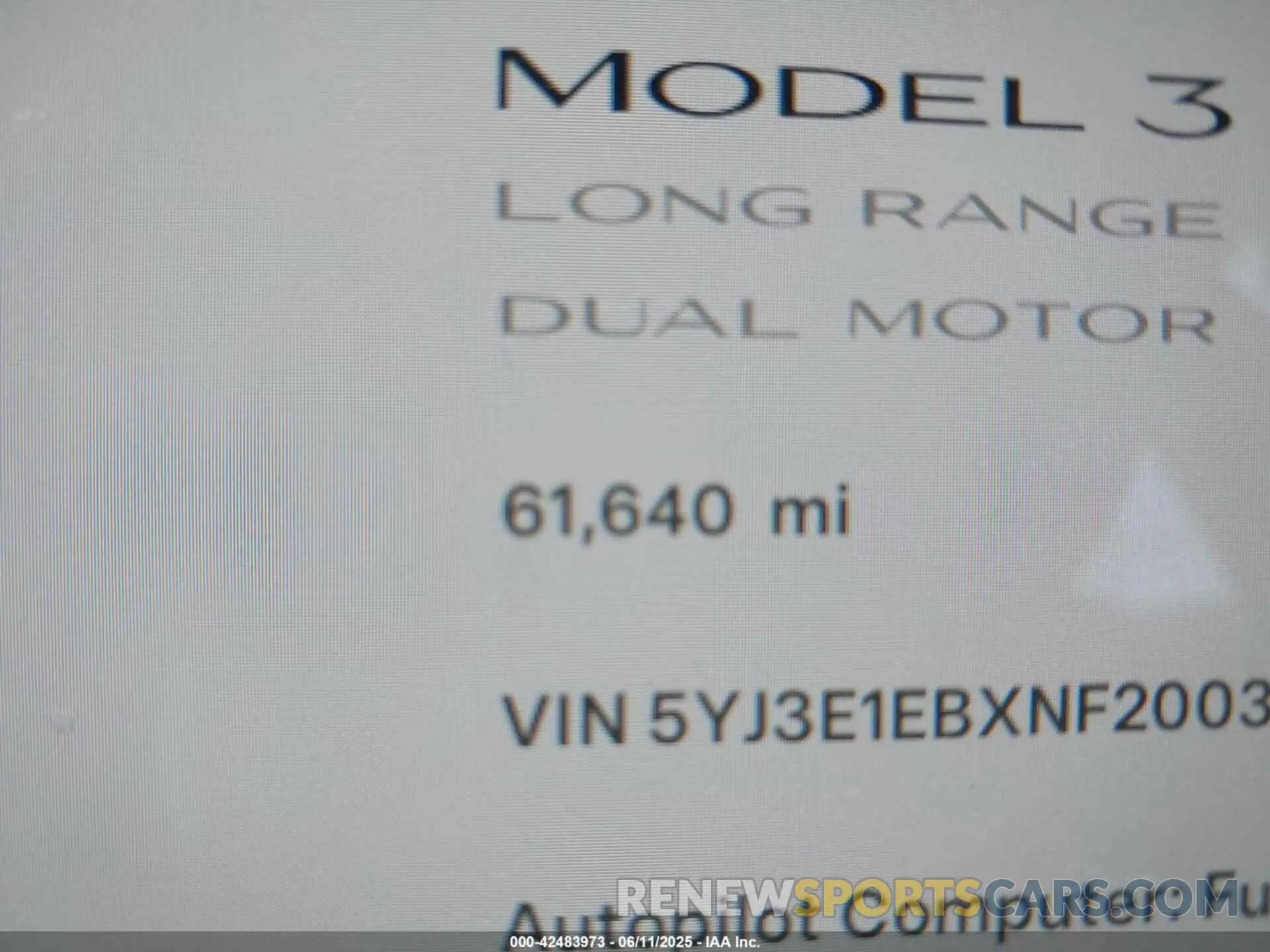 15 Photograph of a damaged car 5YJ3E1EBXNF200343 TESLA MODEL 3 2022