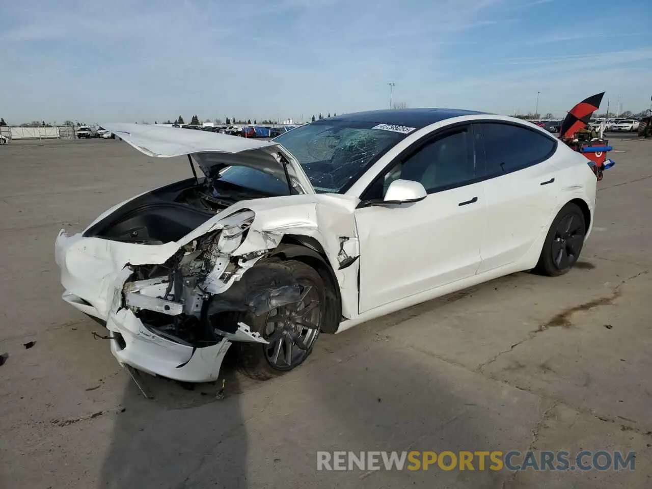 1 Photograph of a damaged car 5YJ3E1EBXNF204506 TESLA MODEL 3 2022