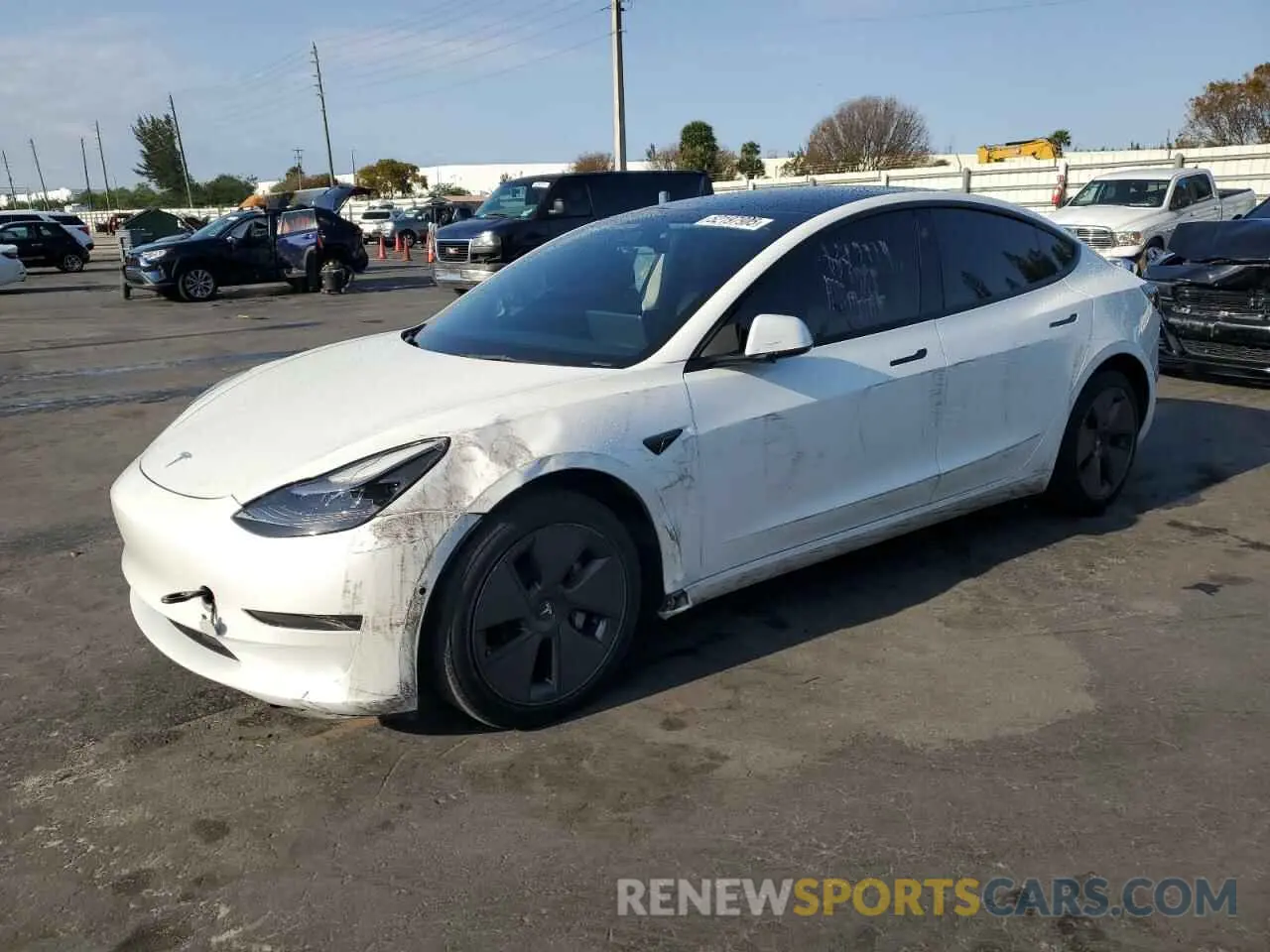 1 Photograph of a damaged car 5YJ3E1EBXNF237537 TESLA MODEL 3 2022